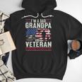 I'm A Dad Grandpa And Veteran Retro Papa Grandpa Men Hoodie