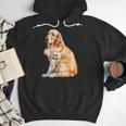 I Love Dad Patriotic Golden Retriever Canine Dog Lover Men Hoodie