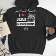 I Love Jesus And Raccoons Mom Dad Christian Love Jesus Bible Men Hoodie