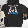 Matching Father's Day Low Battery Dad Of 3 Boys Men Hoodie