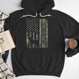 Mini Bernedoodle Dad Camo USA Flag DESIGN ON BACK Men Hoodie