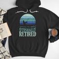 Ofishally Retired Fishing Retro Retirement Dad Men Men Hoodie