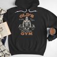 Old's Gym Logo Workout Dad Grandpa Weightlifting Old Men Gym Men Hoodie