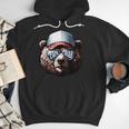 Papa Bear Face Cool Dad Style Retro Fathers Day Daddy Bear Men Hoodie