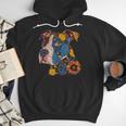 Pitbull Floral Dog Lover Vintage Flower Art Pitbull Mom Dad Men Hoodie