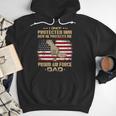 Now He Protects Me USAF Dad Proud Air Force Dad T-Shirt Men Hoodie