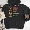 Retro Husband Father Hero Protector Legend Father Day Dad Men Hoodie