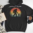 Retro Vintage Bigfoot Dad Fathers Day Father Son Matching Men Hoodie