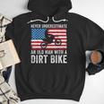 Never Underestimate An Old Man With A Dirt Bike Grandpa Dad Men Hoodie