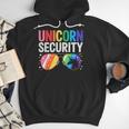 Unicorn Security Birthday Family Halloween Costume Mom Dad Men Hoodie
