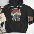 Vintage I'd Rather Be Fishing Graphic Bass Dad Boy Men Men Hoodie