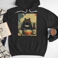 Vintage Japanese Cat Ramen Cat Dad Retro Graphic Women Men Hoodie