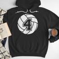 Volleyball Player 4 Volleyball Mom Dad Jersey Number 4 Men Hoodie