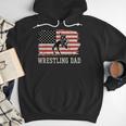 Wrestling Dad US Flag Fathers Day Retro Wrestling Fans Men Hoodie