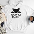 Cat For Cat Lover Mom Dad Cat Judging You Silently Men Hoodie