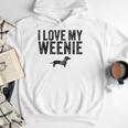 Dachshund Dog I Love My Weenie Dad Mom Dog Lover Men Hoodie