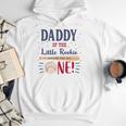 Daddy Dad First Birthday Little Rookie Baseball The Big One Men Hoodie