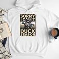 Duck Hunting Dog Sorry I Cant Its Duck Season Dad Joke Men Hoodie