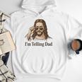 I'm Telling Dad Jesus Wearing Sunglasses Christian Fathers Men Hoodie