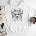 Line Art Dad Mom Dog Teecup Yorkie Men Hoodie Line Art Dad Mom Dog Teecup Yorkie Men Hoodie