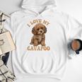 I Love My Cavapoo For Mom Dad Kids Men Hoodie