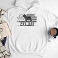 Pug Dad Distressed American Flag Patriotic Dog Men Hoodie