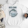 Reel Cool Grandpa Fishing Dad Father's Day Fisherman Men Hoodie