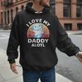 Axolotl Kids Teens Retro Sunset I Love My Daddy Men Hoodie