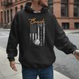 Baseball Coach Dad Like A Normal Dad Only Cooler USA Flag Men Hoodie
