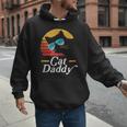 Cat Daddy Vintage 80s Style Cat Retro Sunglasses Distressed Men Hoodie