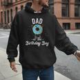 Dad Of The Birthday Boy Donut Theme Party Blue Father Men Hoodie