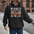 My Heart Is On The Line Football Mom Dad Offensive Lineman Men Hoodie