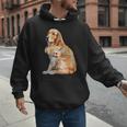 I Love Dad Patriotic Golden Retriever Canine Dog Lover Men Hoodie