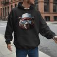 Papa Bear Face Cool Dad Style Retro Fathers Day Daddy Bear Men Hoodie