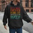 Retro Fathers Day Not Easy Being My Wifes Stud Muffin Dad Men Hoodie