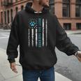 USA Flag Best Dog Dad Ever American Puppy Lover Paw Men Hoodie