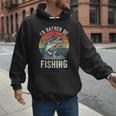 Vintage I'd Rather Be Fishing Graphic Bass Dad Boy Men Men Hoodie