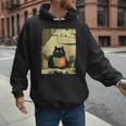 Vintage Japanese Cat Book Lovers Librarian Cat Dad Teacher Men Hoodie