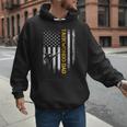 Vintage USA Flag Korea Taekwondo Training Dad Silhouette Men Hoodie