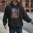 Vintage USA Flag Proud Swimming Dad Swim Swimmer Silhouette Men Hoodie