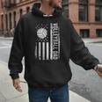 Vintage Volleyball Dad USA Flag Retro Fathers Day Daddy Papa Men Hoodie