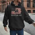 Wrestling Dad US Flag Fathers Day Retro Wrestling Fans Men Hoodie