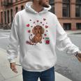Cute Dachshund Valentine's Day Heart Love Dog Mom Dog Dad Men Hoodie