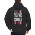 American Flag Dad Mom Awesome Like My Sons Men's Hoodie Back Print