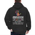 Autism Awareness Warning This Autism Dad T-Shirt Men's Hoodie Back Print