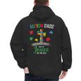 Autism Dad Son Father Autistic Kid Awareness Jesus Christian Men's Hoodie Back Print