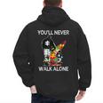 Autism Dad Support Alone Puzzle You'Ll Never Walk Men's Hoodie Back Print