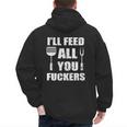 BBQ Dad Joke I'Ll Feed All You Fuckers Barbecue Cookout Chef Men's Hoodie Back Print BBQ Dad Joke I'Ll Feed All You Fuckers Barbecue Cookout Chef Men's Hoodie Back Print