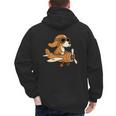 Beagle Flying a Plane Pilot Airplane Dog Mom Dad Men's Hoodie Back Print