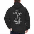Best Cat Dad Ever Fun Line Art Illustration Men's Hoodie Back Print